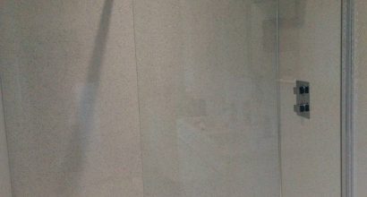 walk in shower and shower board replacing existing bath and tiles